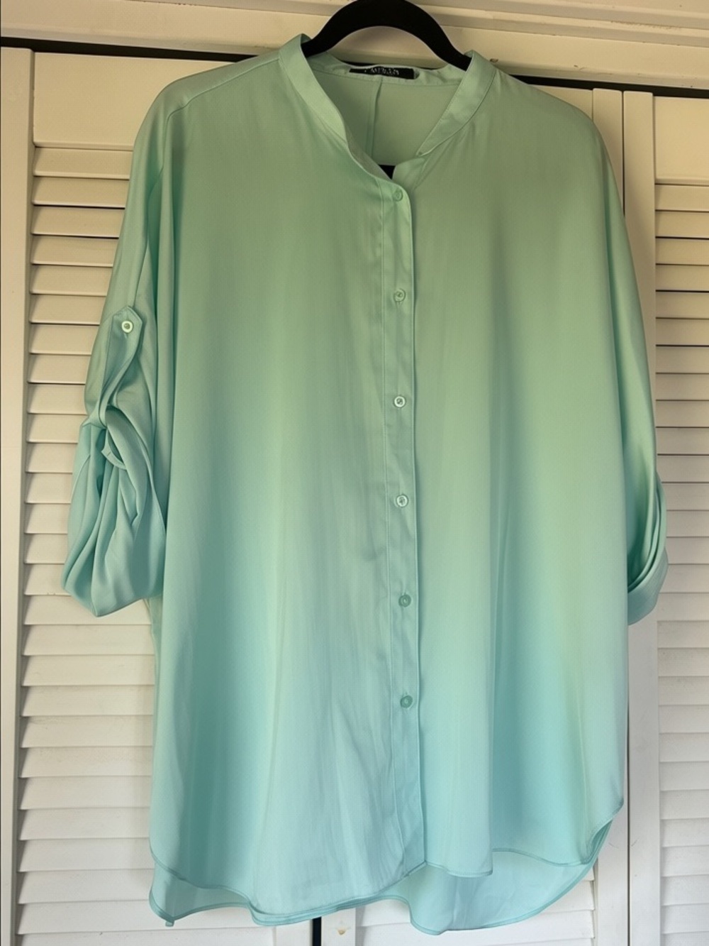 Lauren Ralph Lauren Mint Green Button-Down Blouse